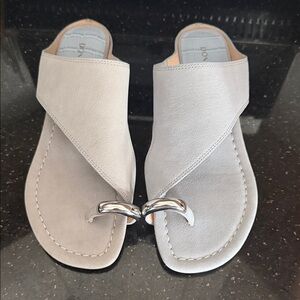 Donald J. Pliner Gray Leather Sandals